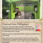 A postcard from philippines with a picture of the gate.