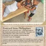 A postcard from philippines with two pictures of children.