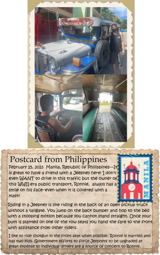 A postcard from philippines with an image of the interior.