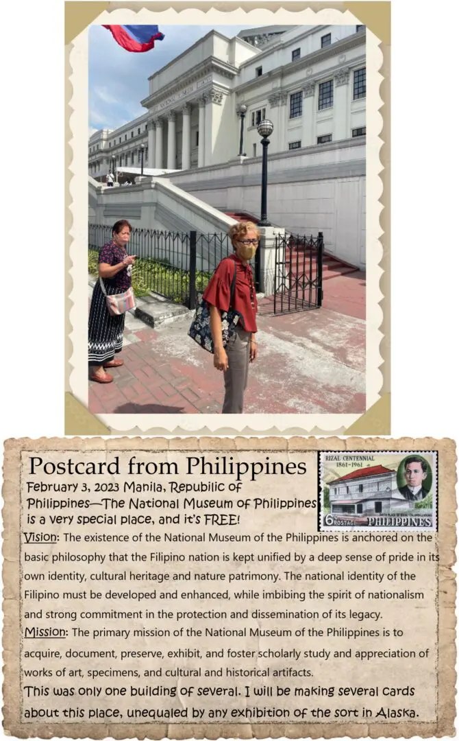 A postcard from philippines with an image of the old city.