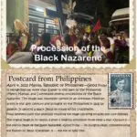 A postcard from the philippines with an image of people in a crowd.