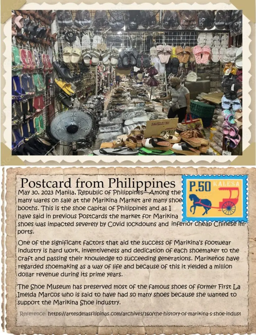 A postcard from philippines is shown in the middle of an image.