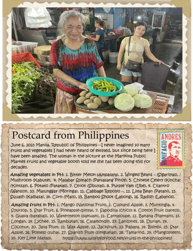 A postcard from philippines with an image of the market.