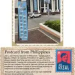 A postcard from philippines with rizal stamp on it.