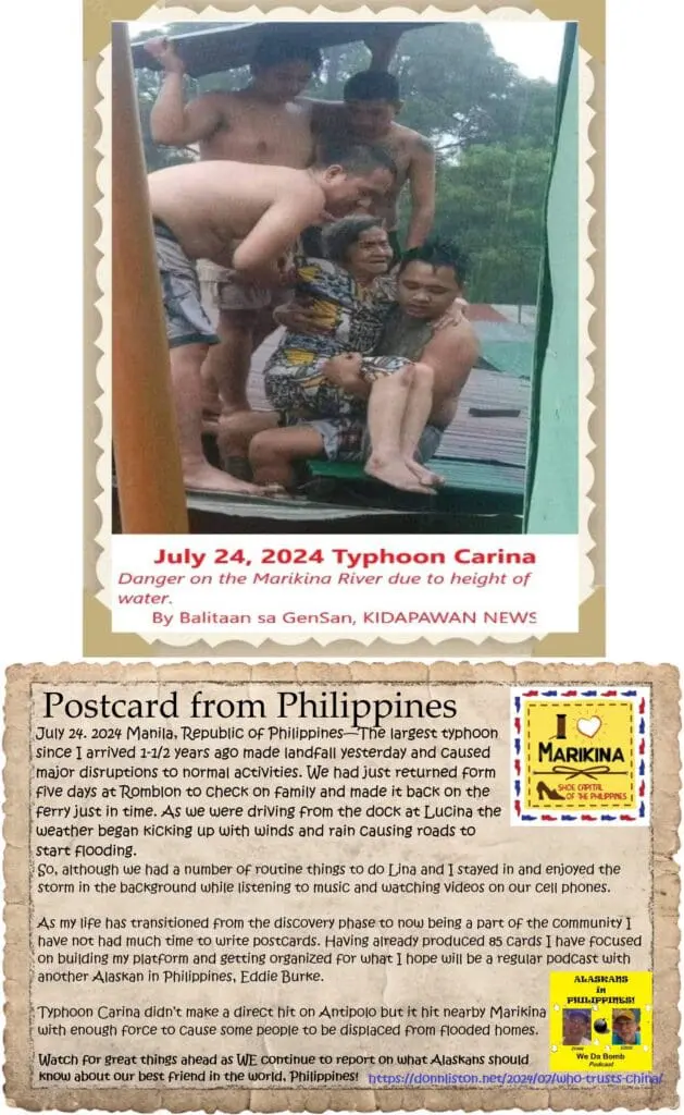 A postcard from philippines with an image of the family.