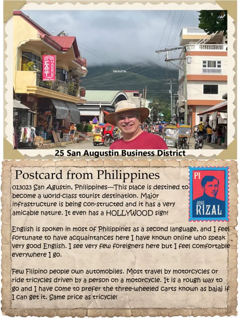 A postcard from philippines with an image of the city.