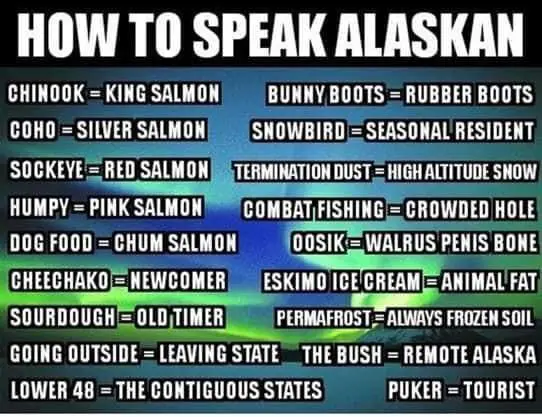 A poster with the words how to speak alaska