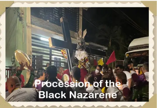 Procession honoring the Black Nazarene statue.