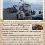 A postcard from philippines with an image of the ferry.