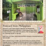 A postcard from philippines with a picture of the gate.