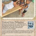 A postcard from philippines with two pictures of children.