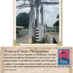 A postcard from philippines with an image of the bridge.