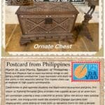 A postcard from philippines with an ornate chest.