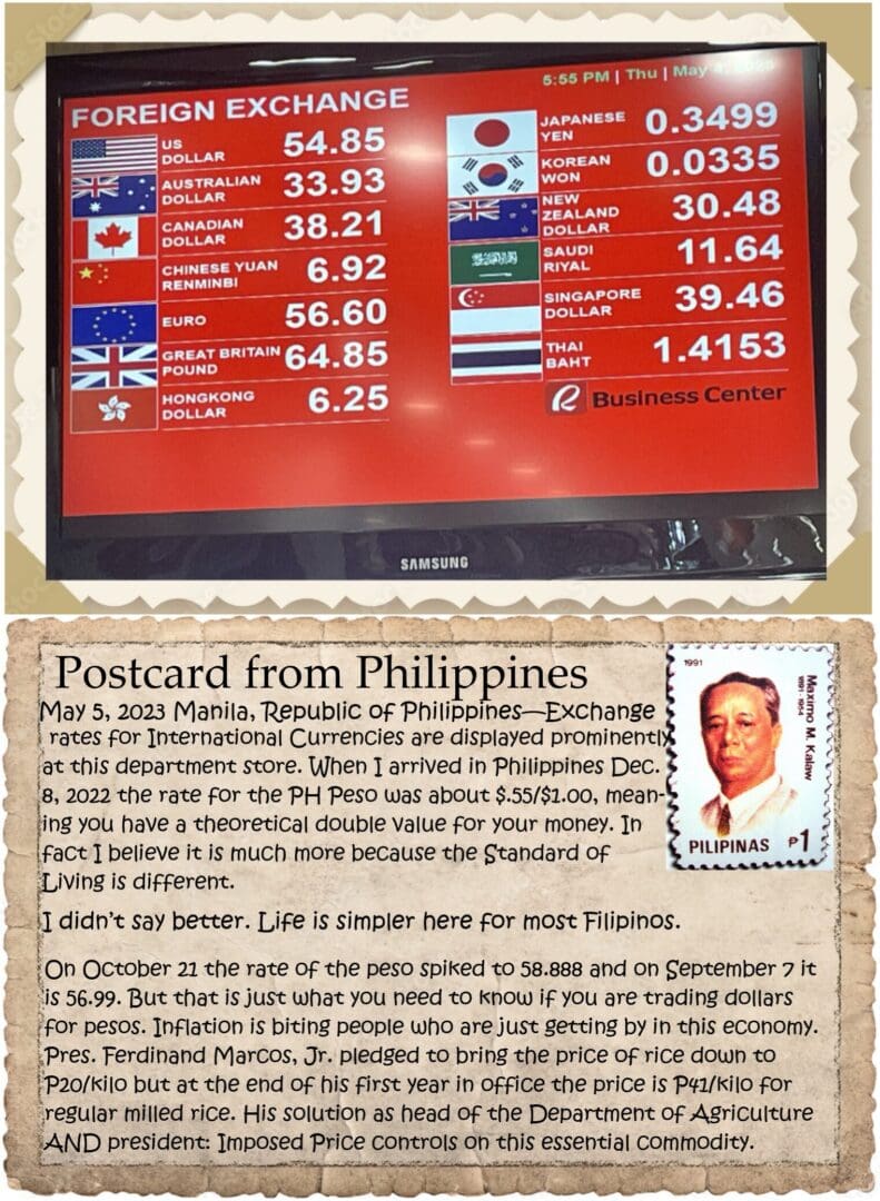 A postcard from philippines with the image of an old television screen.