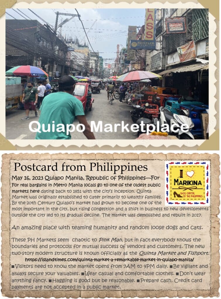 A postcard from philippines is shown in front of an image.