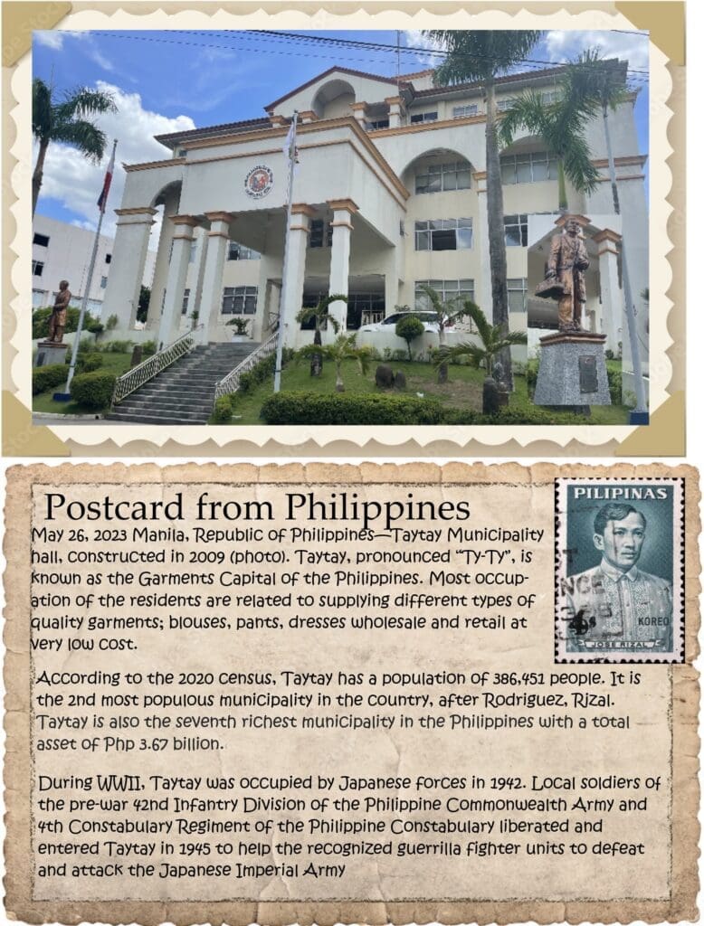 A postcard from philippines with an image of the building.