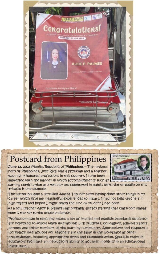 A postcard from philippines with an image of the president.